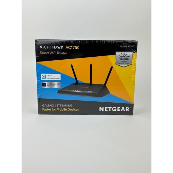 NETGEAR Nighthawk AC1750 Smart WiFi Router R6700 GAMING STREAMING NEW Sealed DH2 - Picture 1 of 5